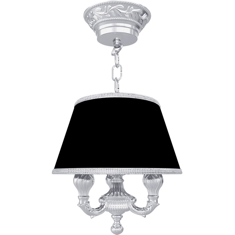 Fiore 3 - Light LED Cone Pendant, Bright Chrome, Black and Bright Chrome, Bright Chrome