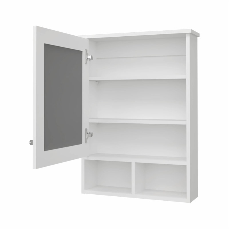 Élégante armoire de salle de bain avec miroir, idéale pour organiser et améliorer l'espace de la salle de bain.