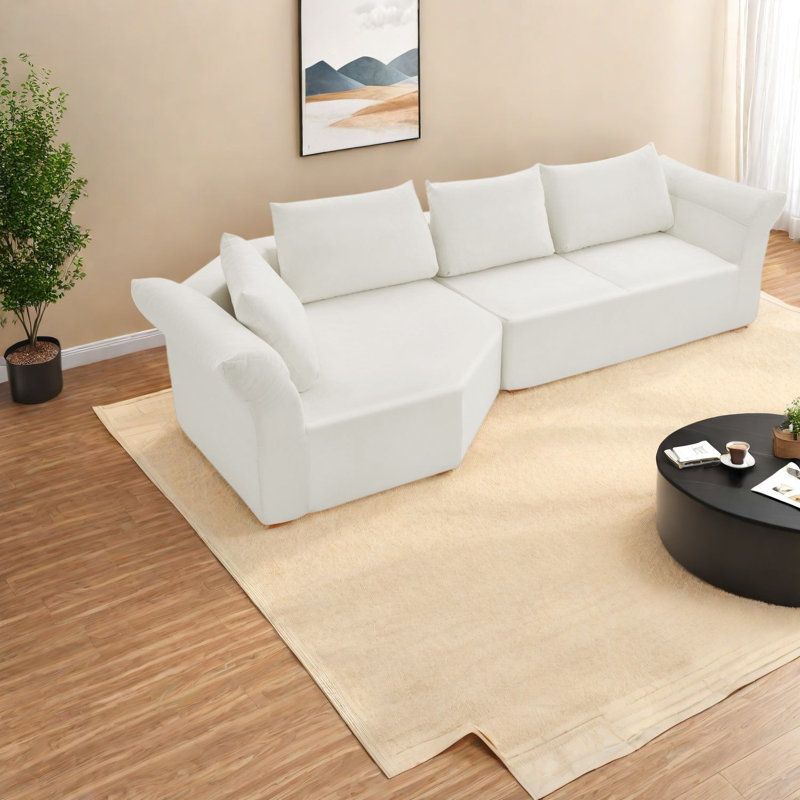 Modular Comfort Sectionals, 127 Inch Foam, Modern Spacious Sofa for Home