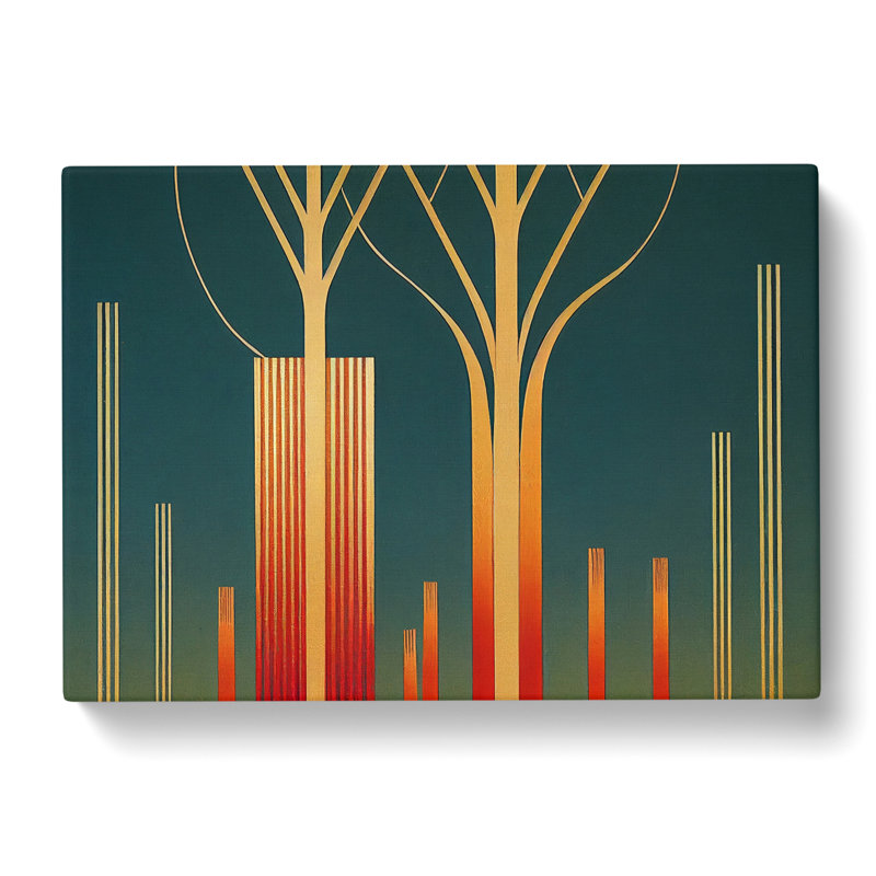 Deco Trees - Wrapped Canvas