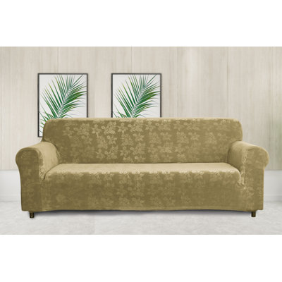 Floral Pattern Velvet Stretch Slipcover