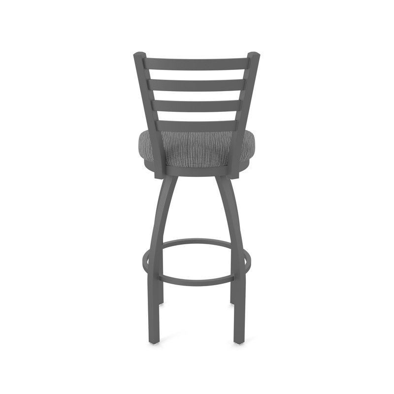 Jackie Swivel Stool, Pewter, Bar Stool (30" Seat Height), Fabric-Graph Coal