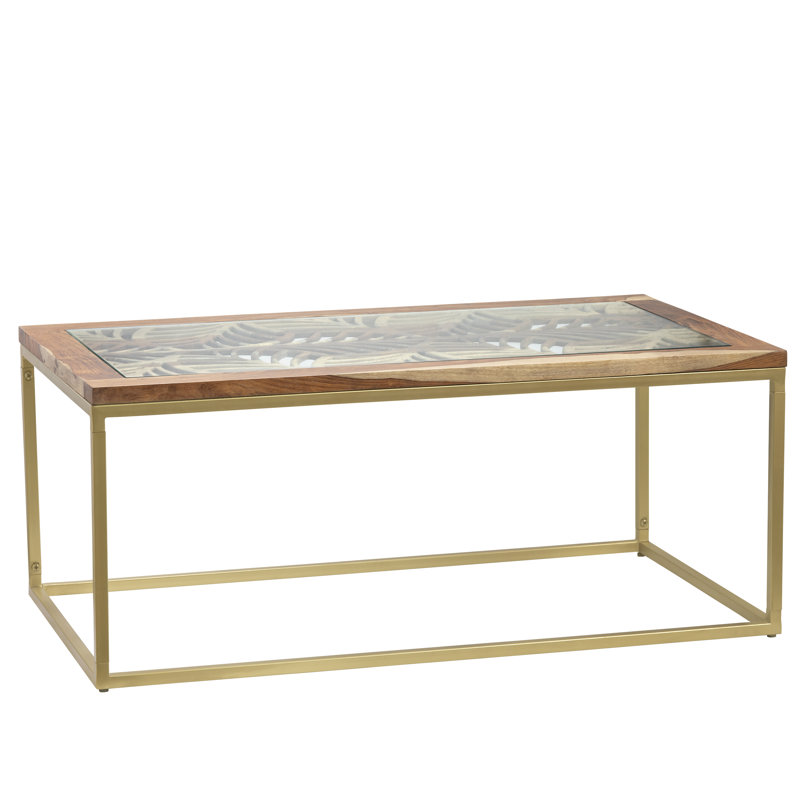 Adagio Acacia Laser Cut Coffee Table, Gold