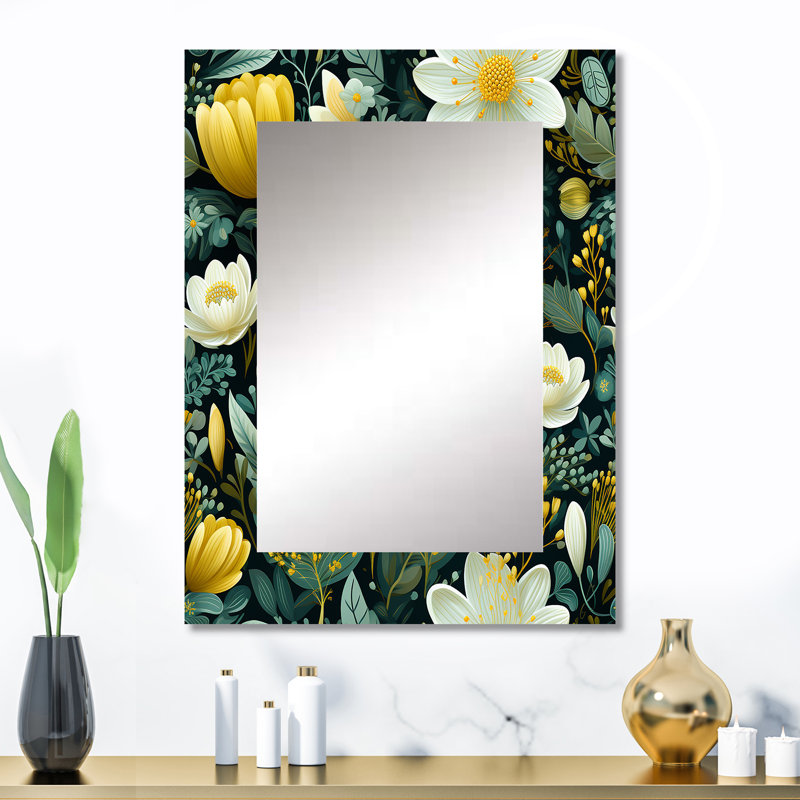 Zahira Botanical Bliss Boho Motif - miroir mural botanique, 32 po x 24 po