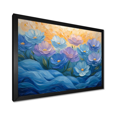 Ikera Blue Peony Petals In Harmony II - pivoines, art mural