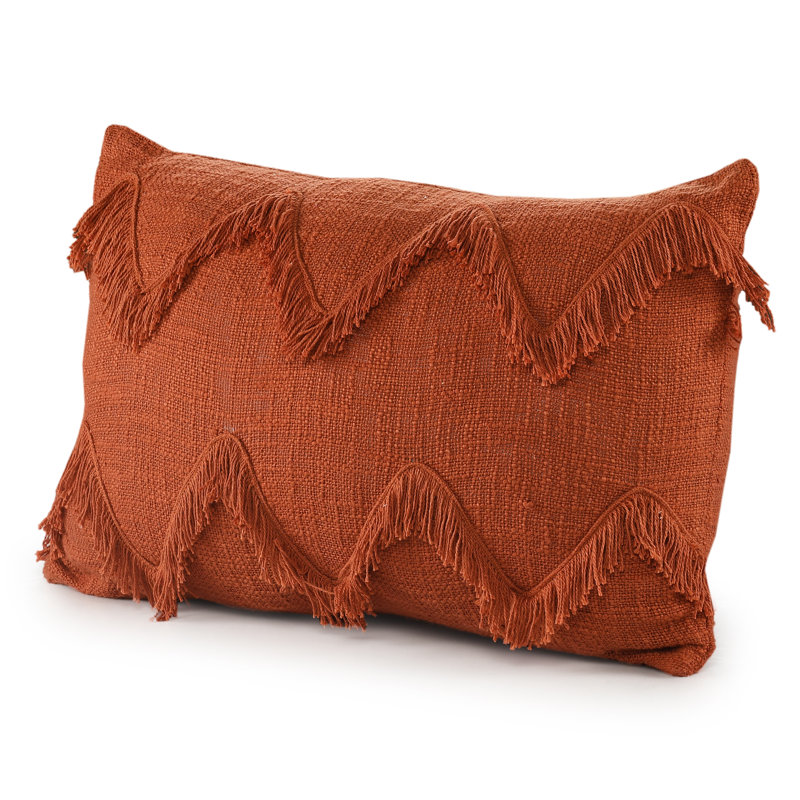 Housse de coussin décorative 100% coton Boho, Rectangle H 16 po x l 24 po, polyester