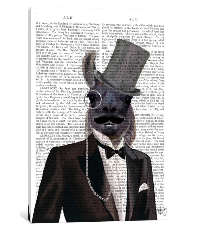 «Llama in Tuxedo», impression sur toile, H 12 po x l 8 po x P 0,75 po, Pas de tapis, Toile tendue
