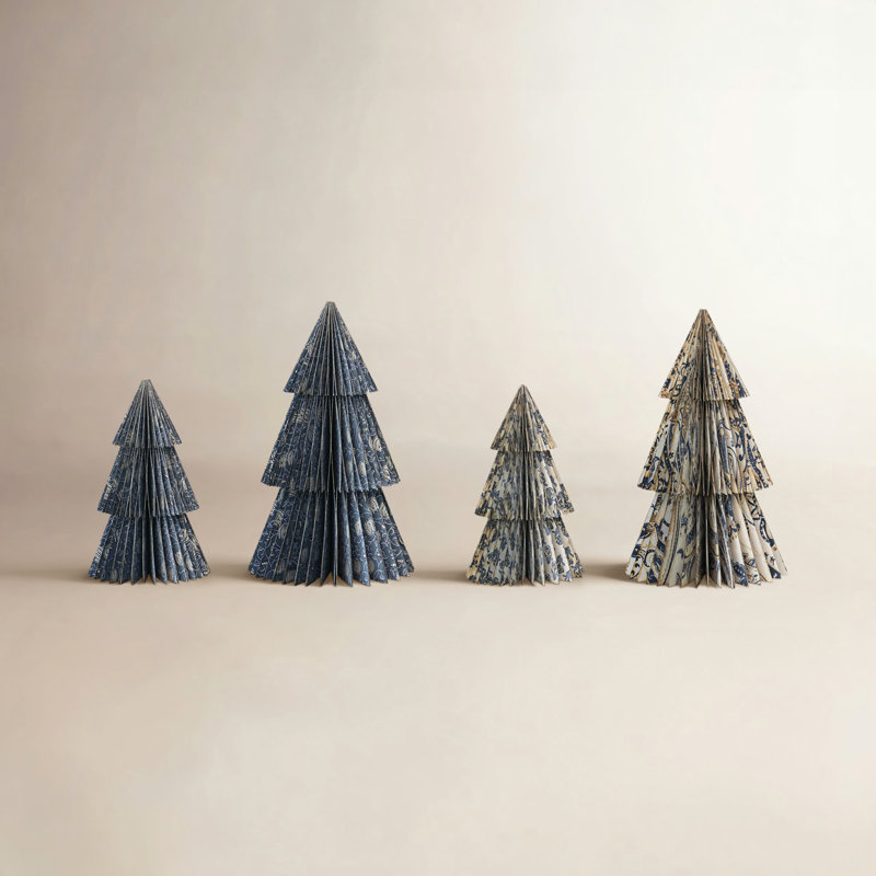 Arbre en nid d'abeilles pliant en papier recyclé fait à la main avec motif