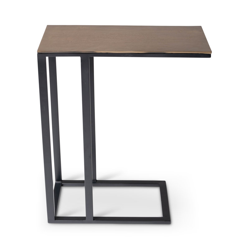 Tanu End Table, Antique Brass, 25" H x 11" W x 20" D