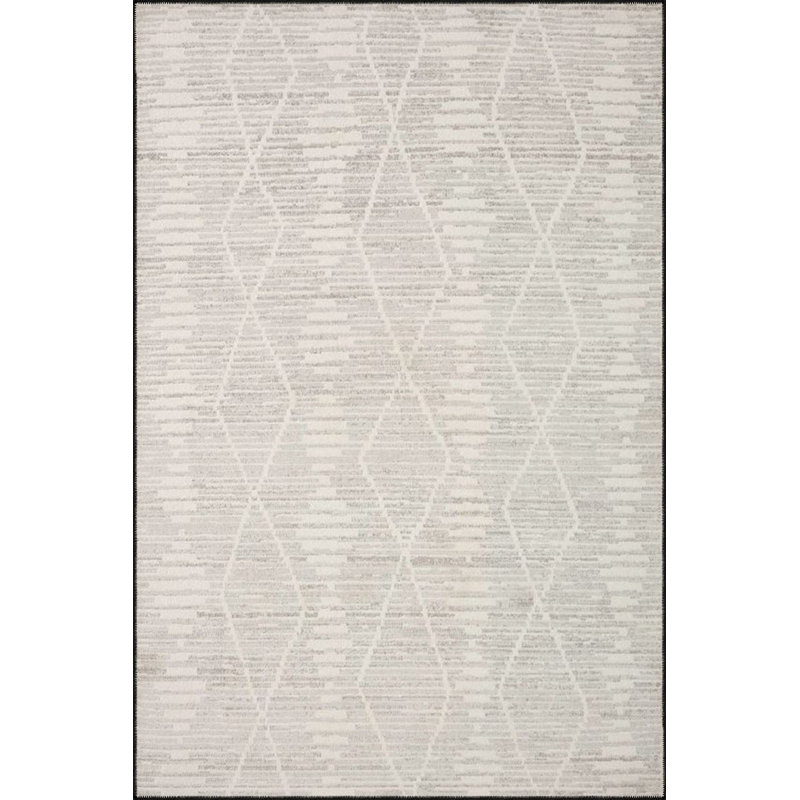 Tapis crème lavable à la machine à motif géométrique crème, Tapis de couloir 3 pi 3 po x 6 pi 7 po inclus