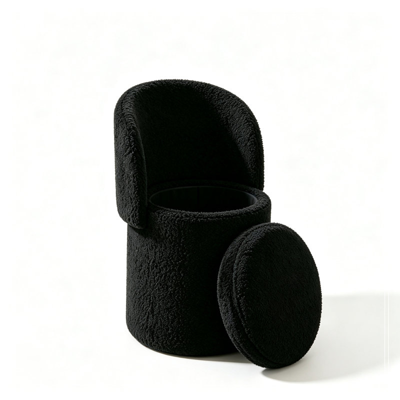 Fauteuil demi-tonneau avec rangement à plateau rabattable, Black