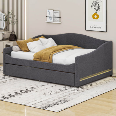 Teddy Fleece Full Size Daybed with Light And Trundle by Cosmic