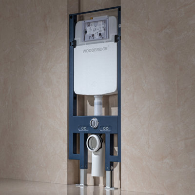 In-Wall 0.8 GPF/1.60 GPF Dual Flush Toilet Tank Carrier System, Seat Not Included