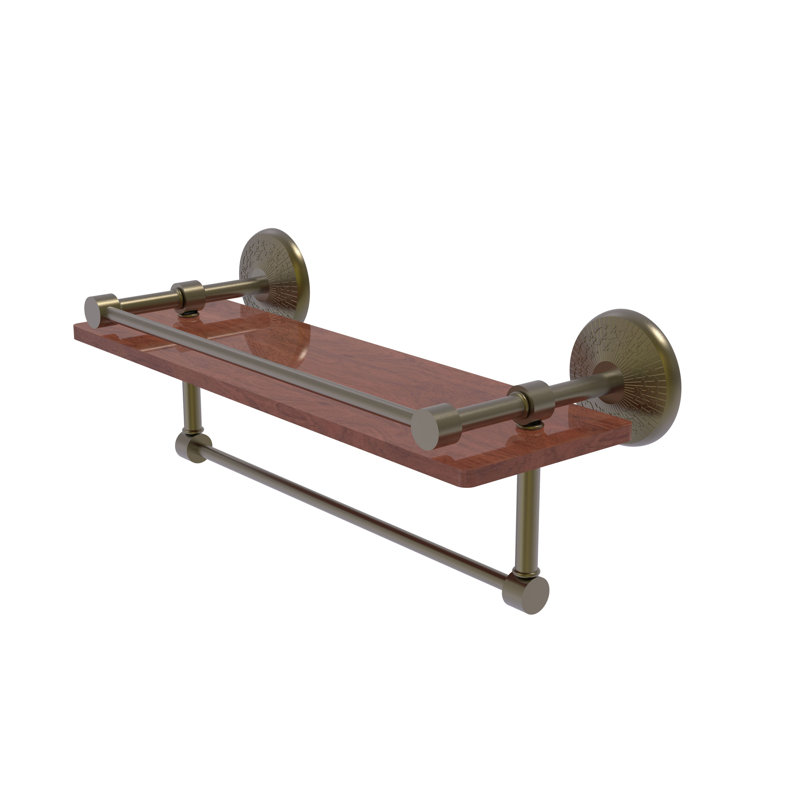 Étagère murale Tilney, Laiton antique, H 5 po x l 16 po x P 5 po