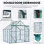 Base surélevée en polycarbonate à double porte et serres en aluminium robustes pour une cour extérieure en toute saison-113767277-113767278