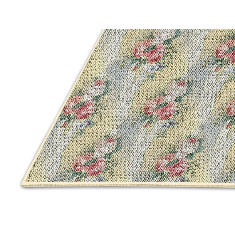 Tapis rouge à motif floral Lilly-Grace, Rectangle 5 pi x 7 pi