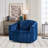 Upholstered  Swivel Barrel Armchair With Ottoman-48643586