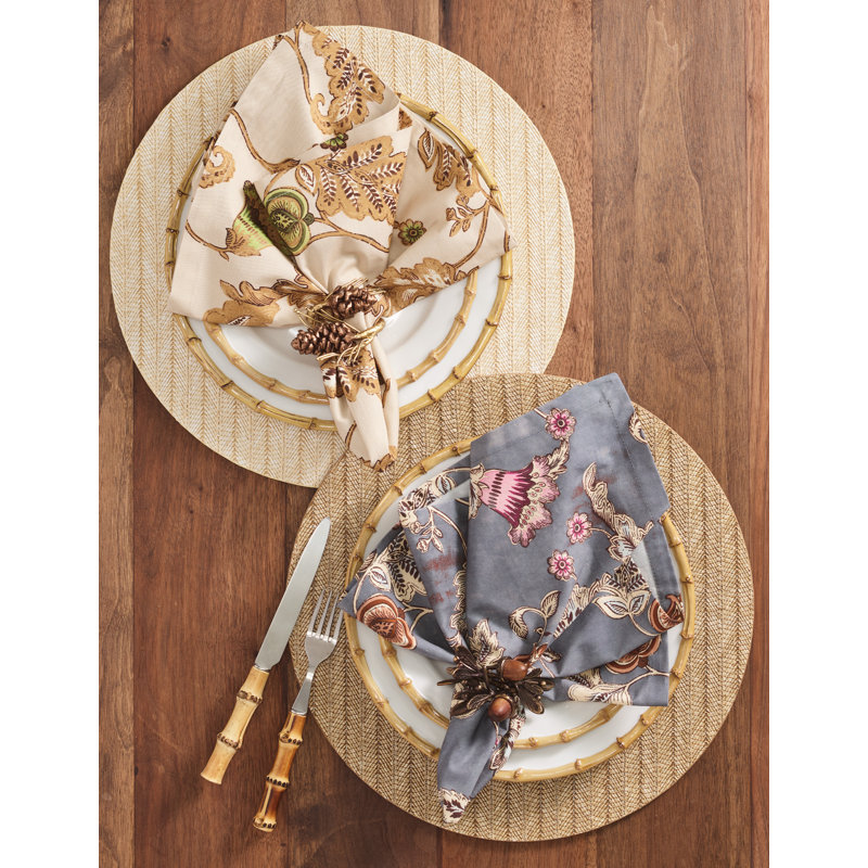 Paisley Vine Napkin, Blue/Gray