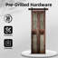 30 po X 84 po Porte de grange coulissante pliante en bois de pin rustique à deux tons avec trousse de quincaillerie Rustic Light-126535944-126535940