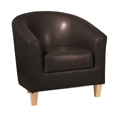 Brummett Faux Leather Barrel Chair
