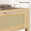 Console Farmhouse Rattan - Canapé d'entrée 43 po avec 2 tiroirs et tablette ouverte