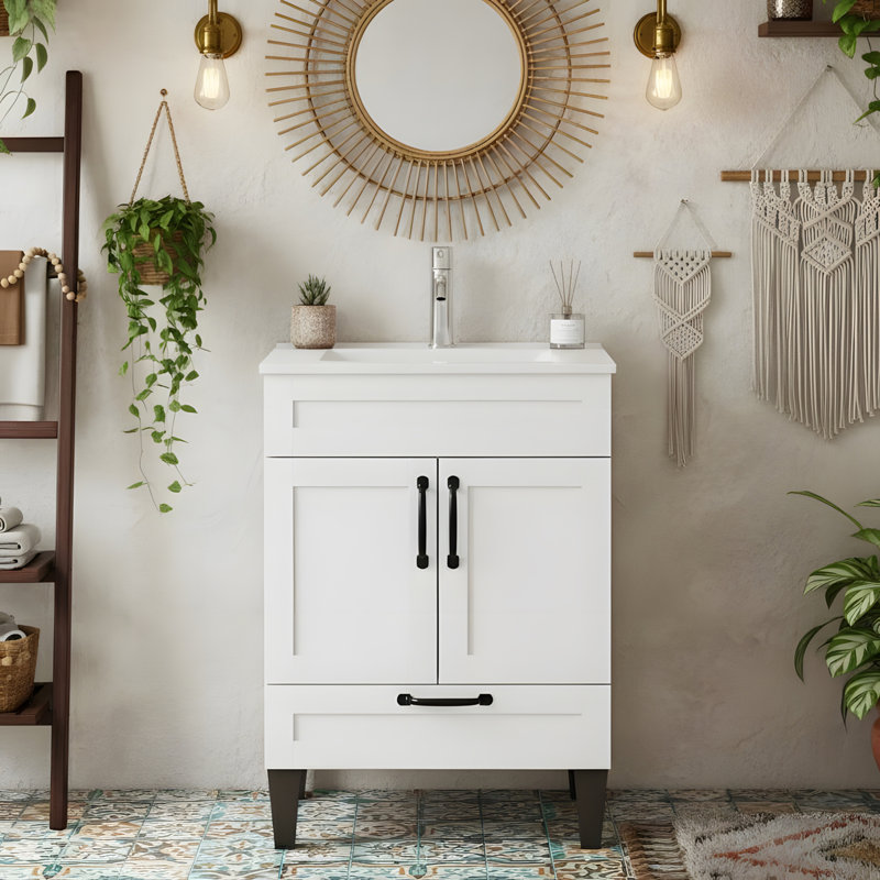 Meuble-lavabo de salle de bain avec portes et tiroirs