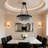 6-Light Modern Black Frame Dimmable Crystal Chandelier