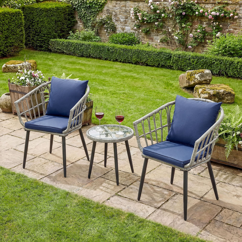 3 Piece Outdoor Patio Set with 10 Ft Cantilever Outdoor Umbrella with Base, Khaki