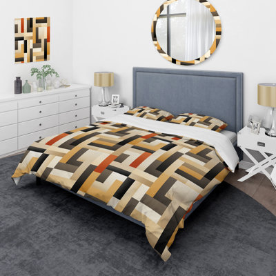 Geometric Harmony II Geometric Shapes Duvet Cover