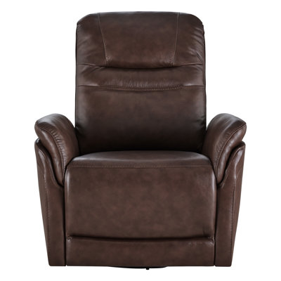 Martina Genuine Leather Swivel Gliding Power Recliner
