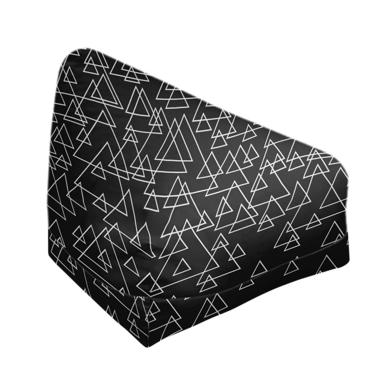 Housse de sac de pois Kitterman, H 38 po x L 42 po x P 29 po, Housse de pouf, Noir / blanc