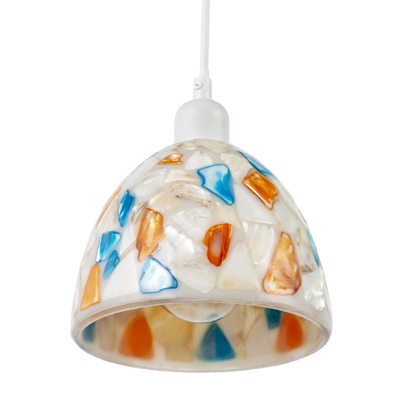 13 cm H Round Glass Pendant Shade ( No Direct Attachment Method ) in Cream