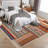 Geometric Machine Washable Rug for Living Room Bedroom Striped Non-Slip Low Pile Rubber Backing Area Rug for Playroom Office Kitchen Dining Room Dorm and Bedside Decor-1946566244