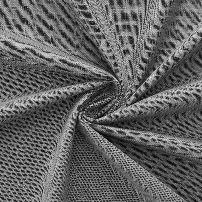 Leming 100% Waterproof and Blackout Solid Color Polyester Linen Textured Grommets Curtains Panel, 52" W x 84" L, Gray