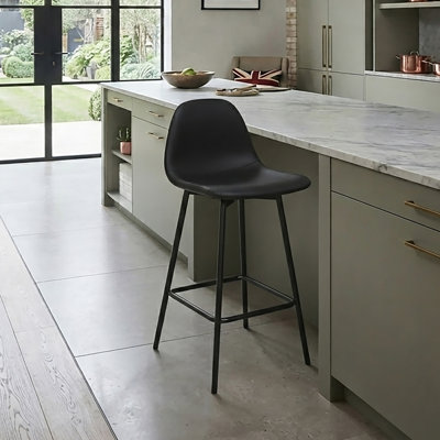Henrine Upholstered Counter Stool with Metal Frame