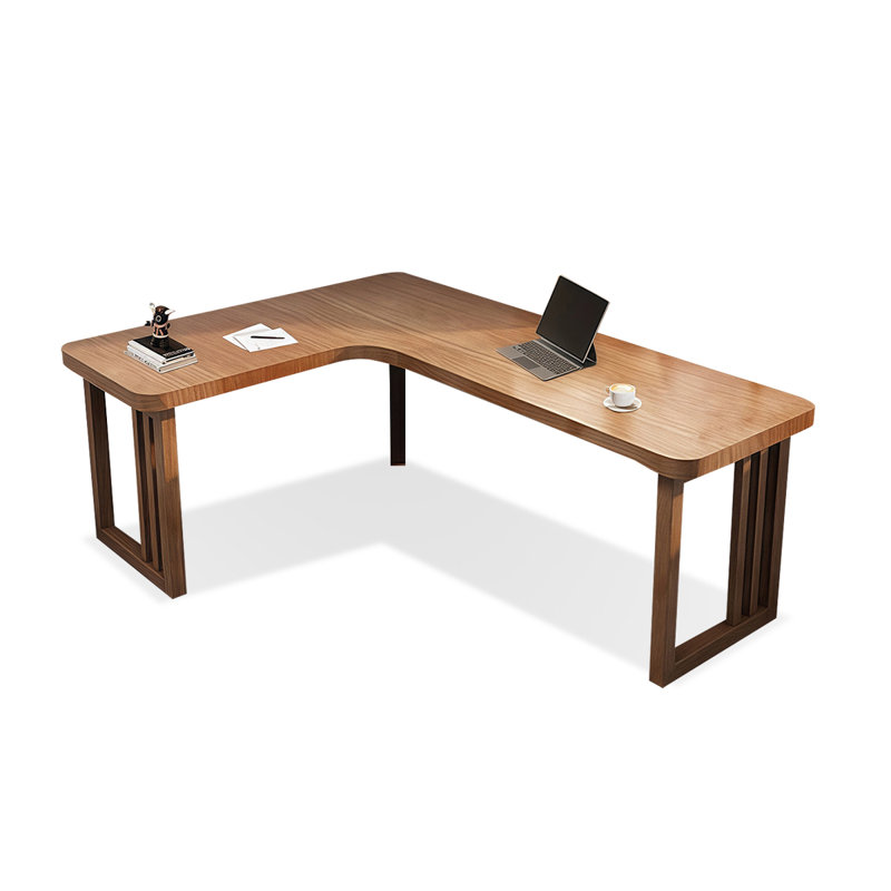 Bureau rectangulaire brun en bois massif, H 29,53 po x l 78,74 po x P 47,24 po, Retour à gauche