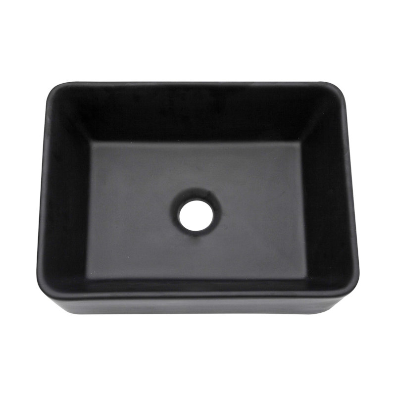 16"X12" Ceramic Bathroom Sink In Matte Black. Contemporary And Elegant Appeal. Quality, Low Water Absorbing. Stain . For Above Counter Installation. 1 3/4" Center Drain Hole. 16X12 Inch Black Sink.