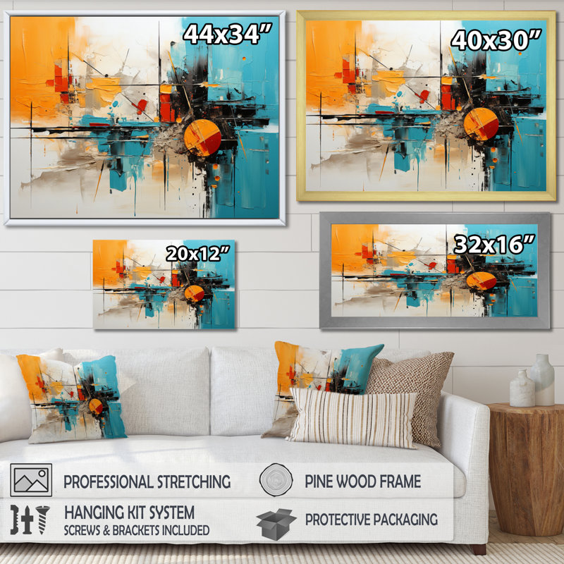 Collage fusion V sur toile, Cadre photo noir, H 24 po x l 32 po x P 1 po