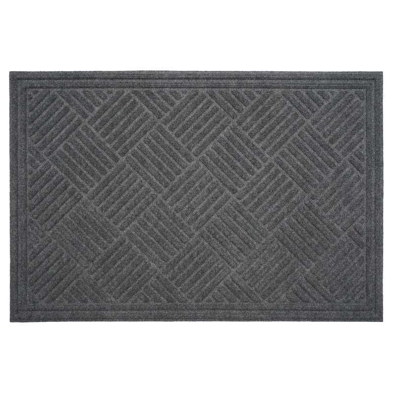 Chess Ribbed Mat  2' x 3', Gray