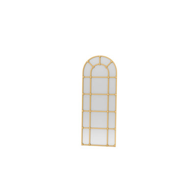 Elegant Gold Cheval Mirror, 27.6 x 70.9 inches | 100% Metal Construction, Wall-Mountable | Traditional & Glam Design with Geometric Accents | Perfect for Bedrooms and Dressing Areas, Stylish and Functional