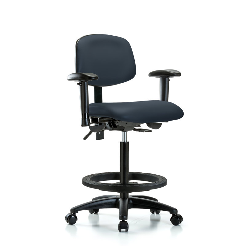 Chaise de dessinateur Astrid, Roulettes, Bleu impérial, Inclus