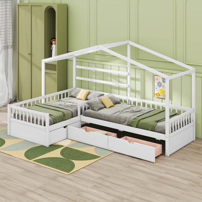 Twin Size House Platform Bed With Three Storage Drawers -  Harper Orchard, AFE2DB77F5A841688AE8FF4022BBB147