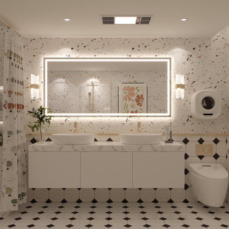 Miroir de salle de bain Molly Framelss, 60 po x 28 po, Transparent