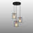 Adjustable Height 3-Light Cage Geometric Cluster Pendant