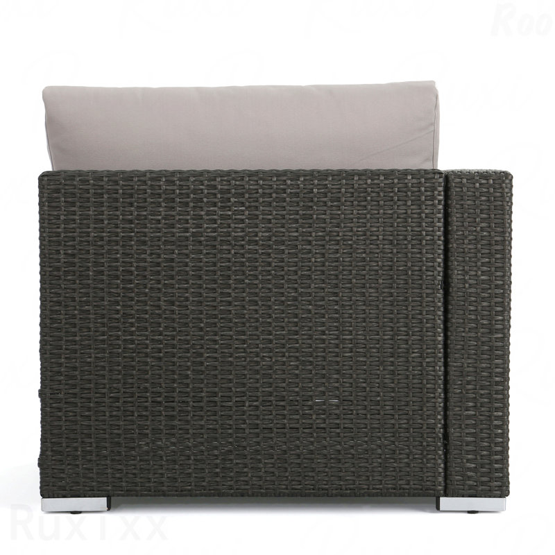Patio Left Armchair Gry + Alu, Gray/Silver