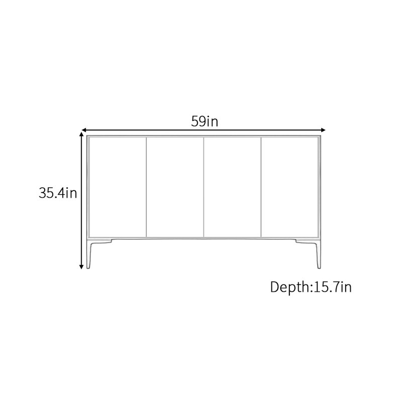 Buffet en bois massif de 59 po de largeur Brocka