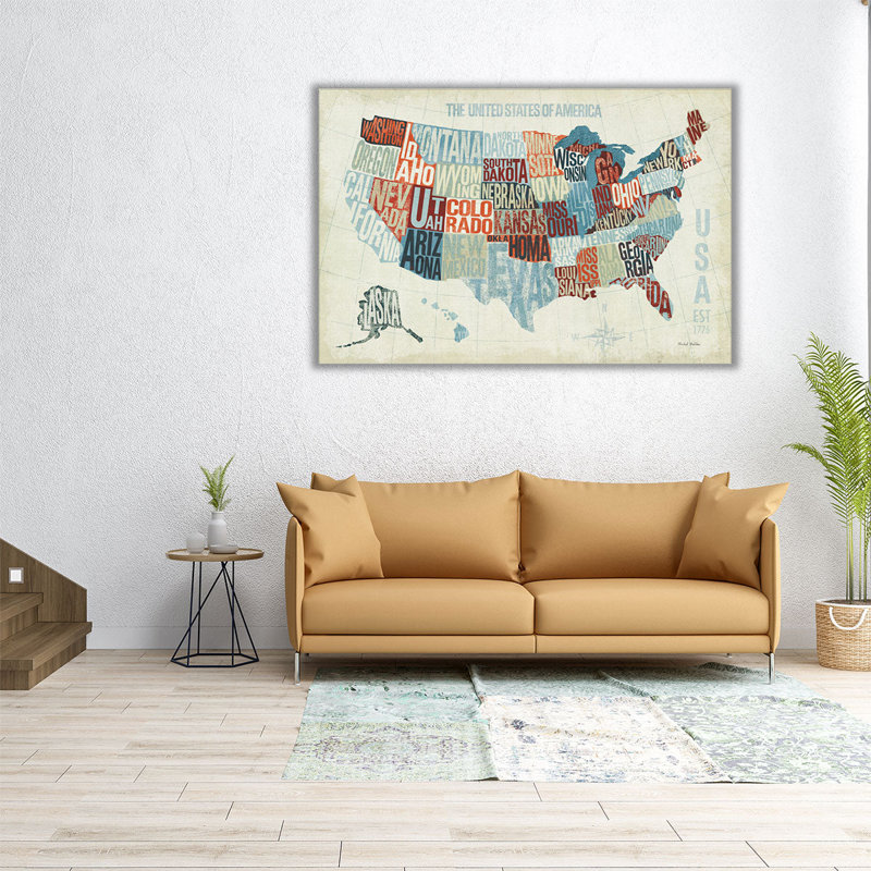 USA Modern - reproduction d'art sur toile, H 20 po x l 30 po