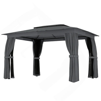 Double-Tier Soft Top Patio Gazebo Shelter