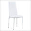 Chaise de salle à manger moderne en polyuréthane blanc avec pieds argentés - ensemble de 6-136562125-136562122