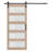 84" Frosted Glass and Manufactured Panelled Wood Barn Door with Installation Hardware Kit-92199347-92199345